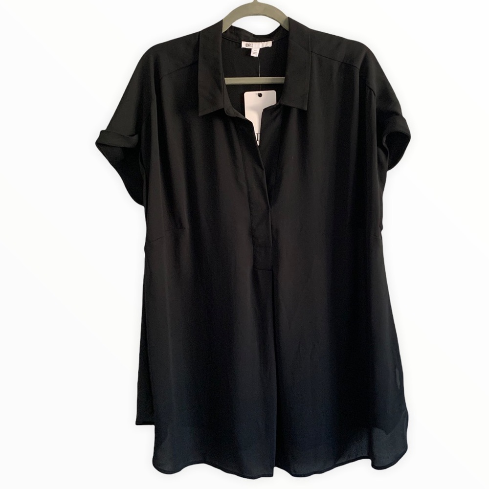 DR2 Daniel Rainn Tunic Blouse Collared SS 2XL NWT